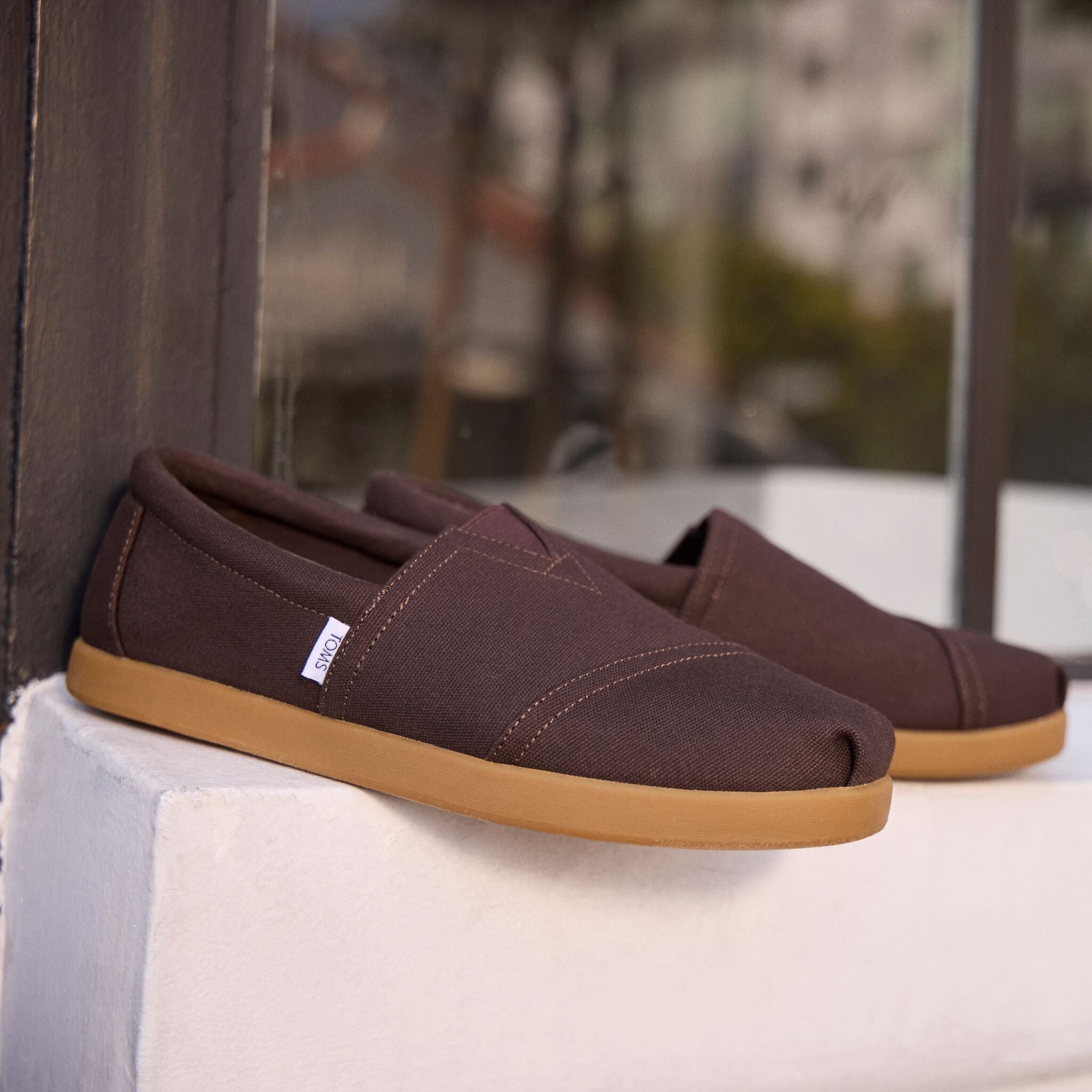 Laydown image of the Mens Alp FWD Chocolate Brown Recycled Cotton Canvas