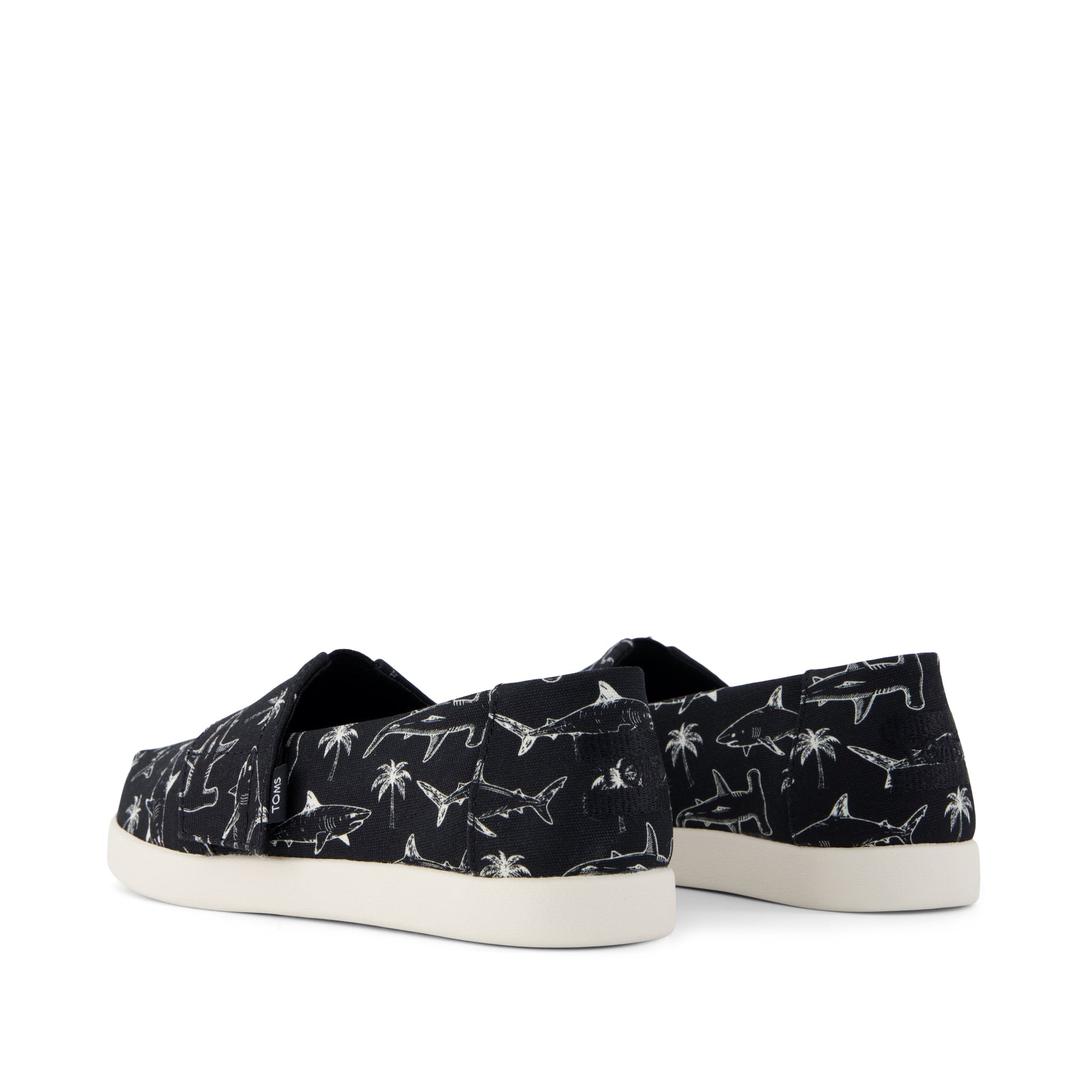 Alpargata Classic Kids Shoe - Black Shark Print Back View