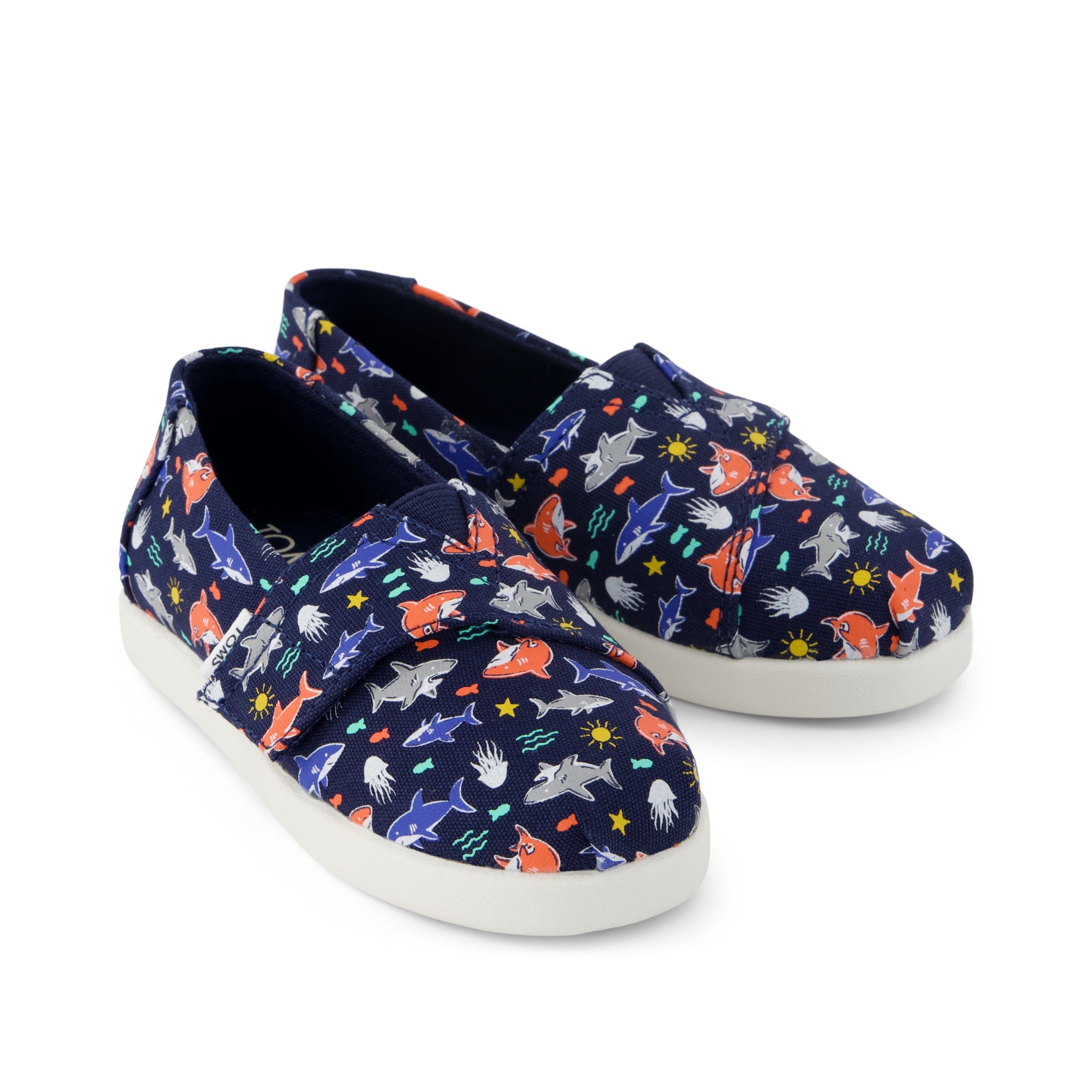 Alpargata Classic Toddler Shoe - Navy Glow in the Dark Shark Friends Front View
