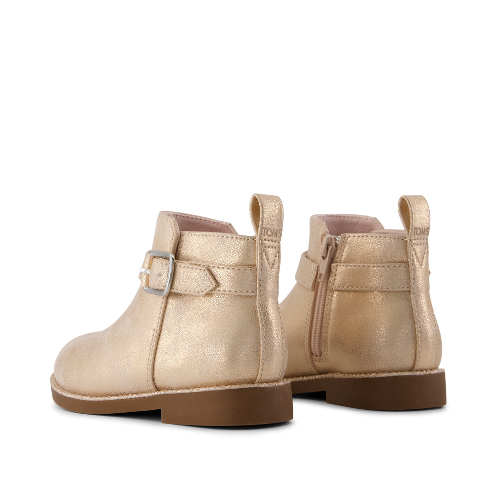 Mia Toddler Boot - Seashell Metallic Faux Leather Back View