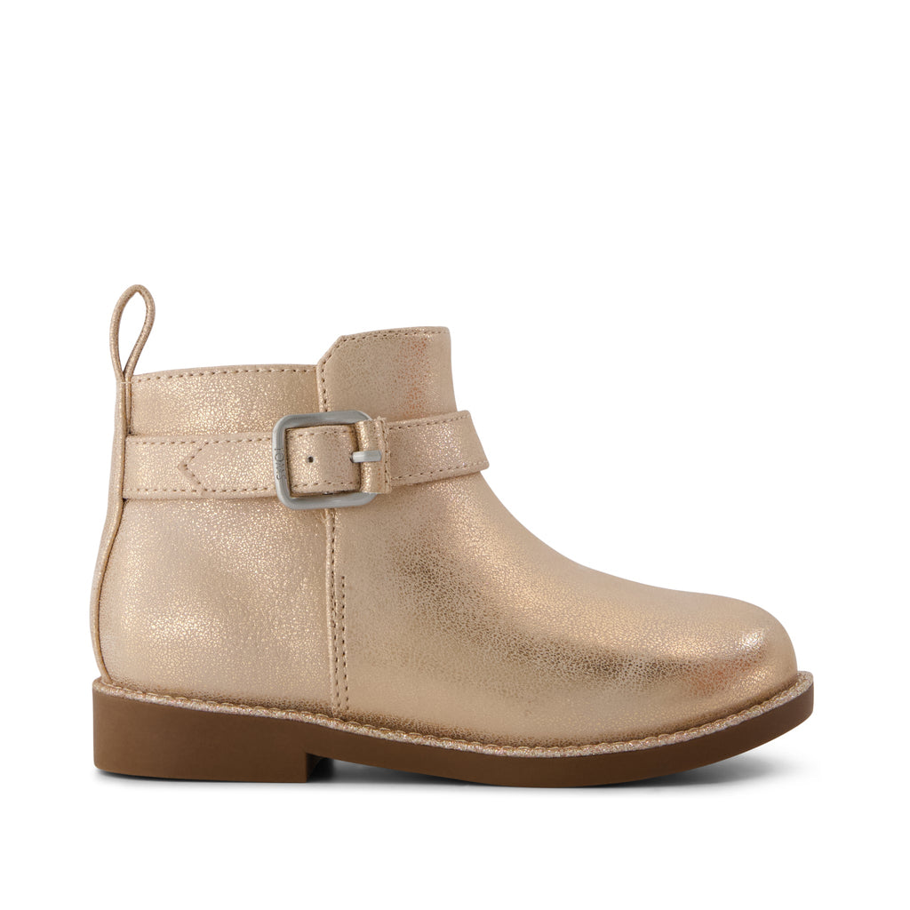 Mia Toddler Boot - Seashell Metallic Faux Leather Side View