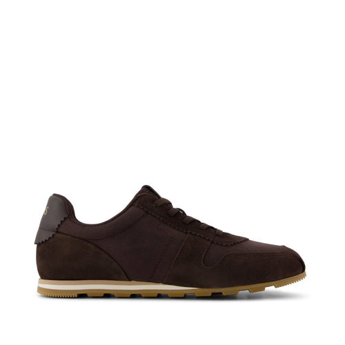 TRVL Lite Palisade Sneaker - Water Repellent Chocolate Vintage Twill Side View
