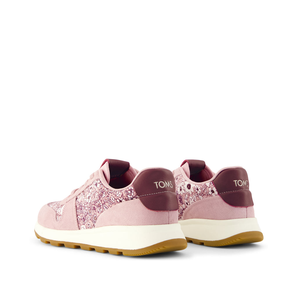 TRVL LITE Retro Runner Sneaker - Water Repellent Seashell Floral Print Back View