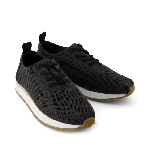 Resident Plus Lace-Up Sneaker - Charcoal Engineered Knit Front View