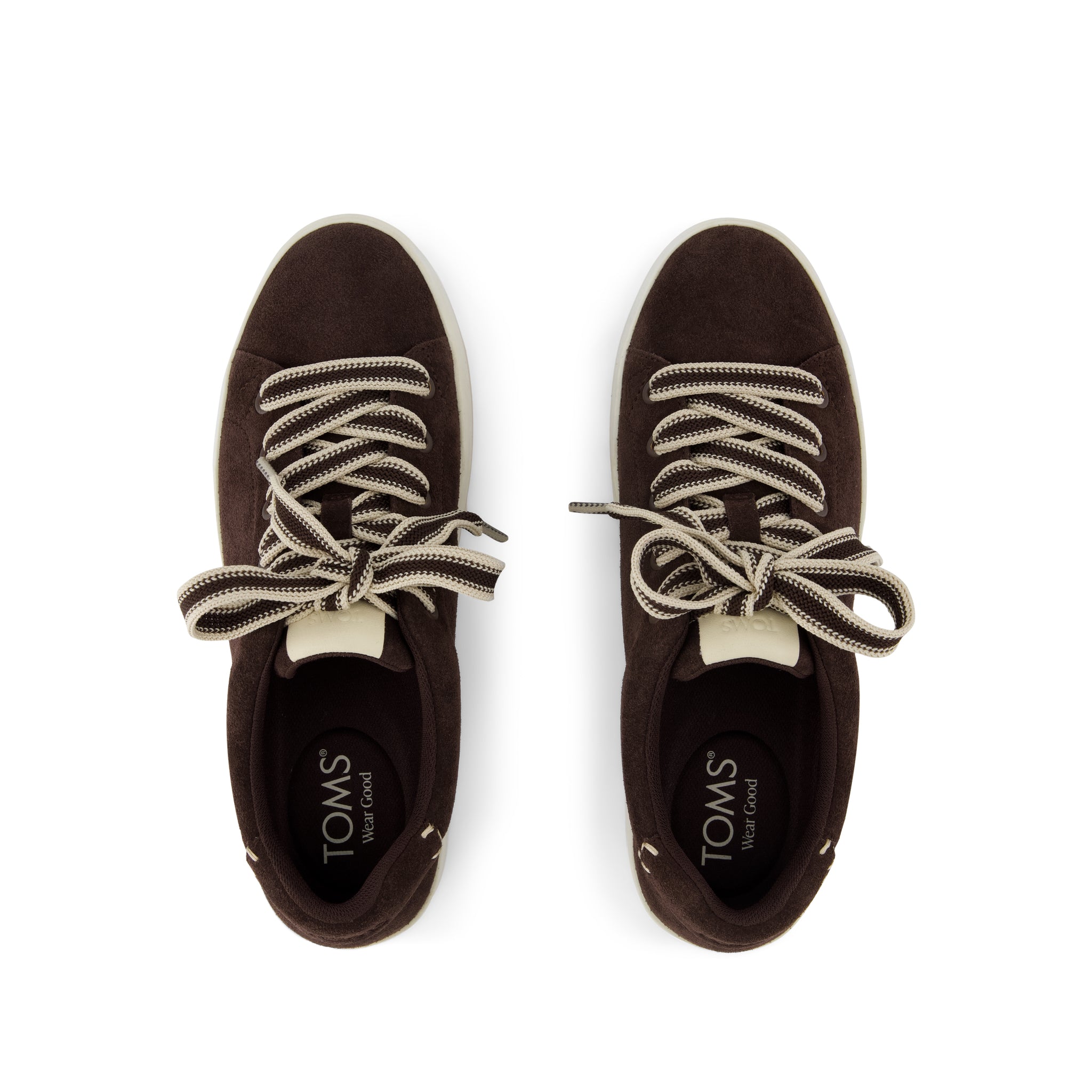 Rea Lace-Up Platform Sneaker - Chocolate Brown Suede Top View