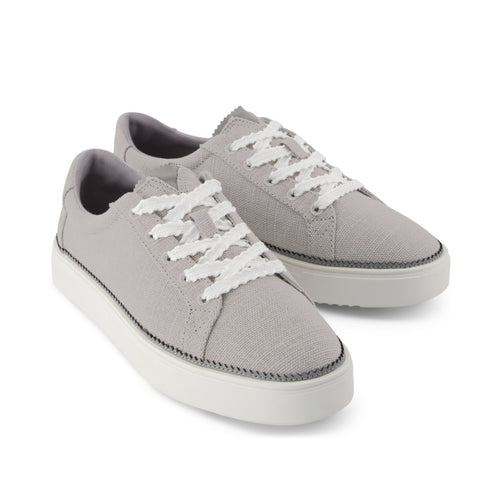 Izzy Lace-Up Sneaker - Drizzle Grey Heritage Canvas Front View