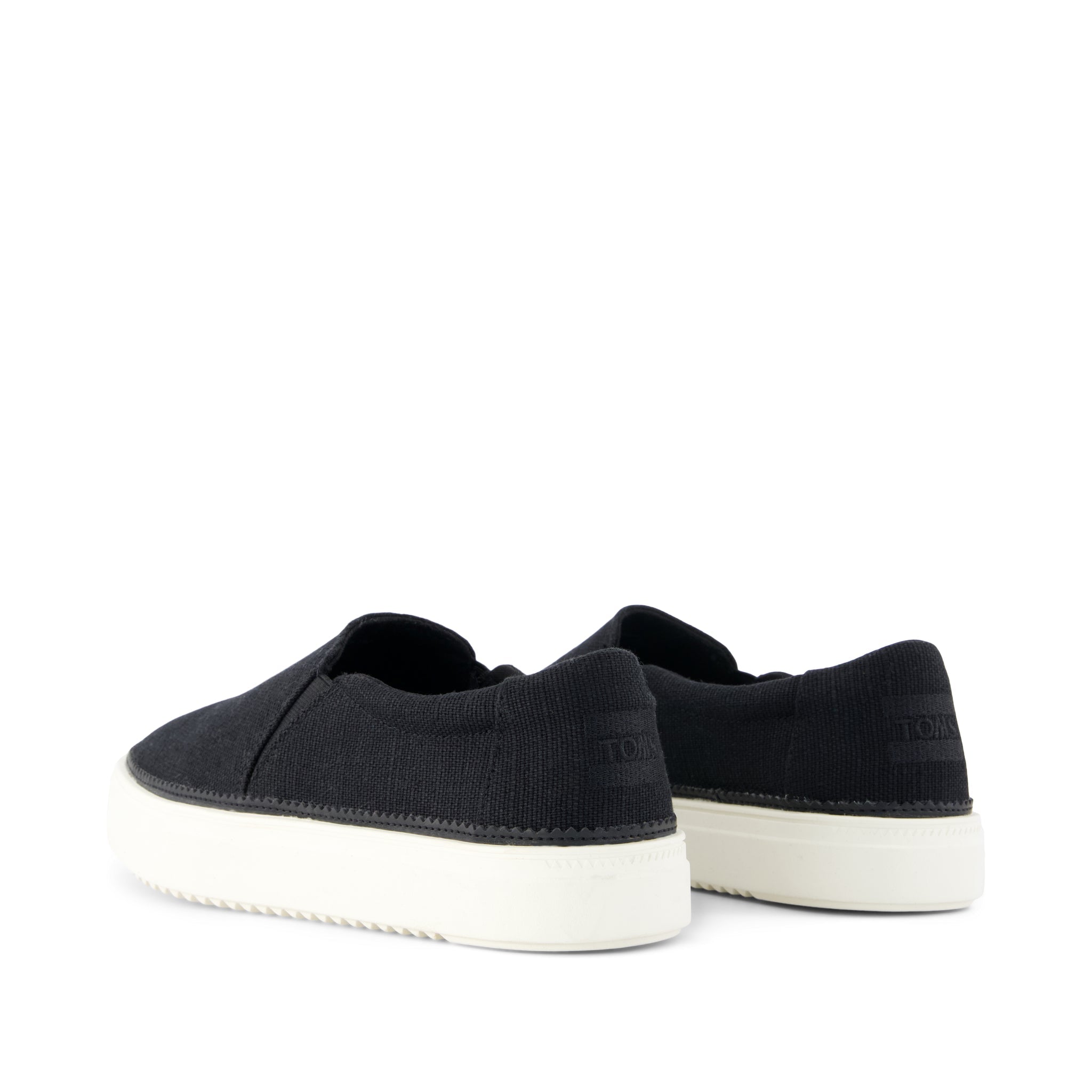 Emily Slip On Sneaker - Black Heritage Canvas Back View