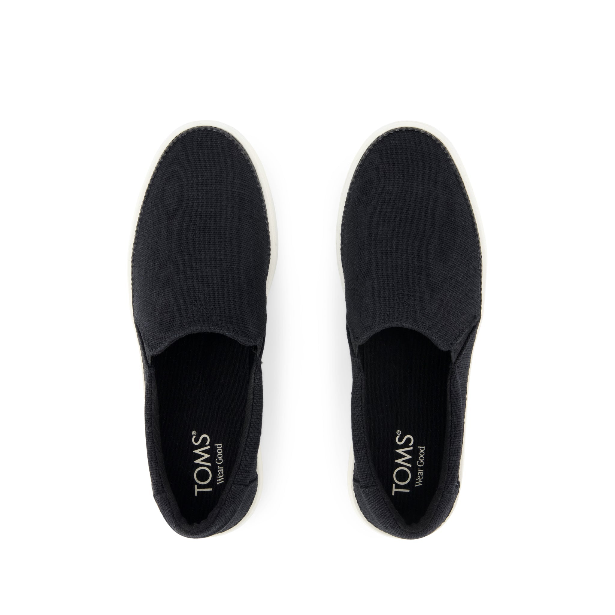 Emily Slip On Sneaker - Black Heritage Canvas Top View