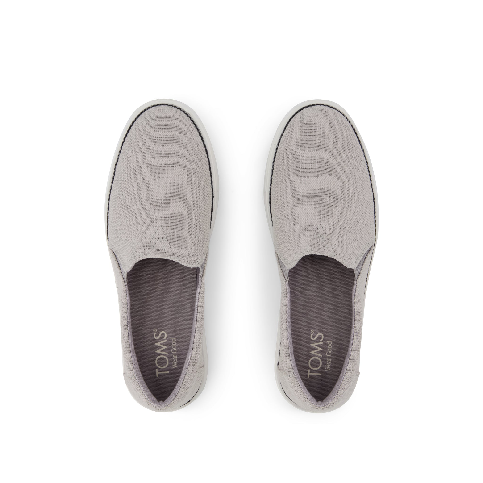 Emily Slip On Sneaker - Drizzle Grey Heritage Canvas Top View