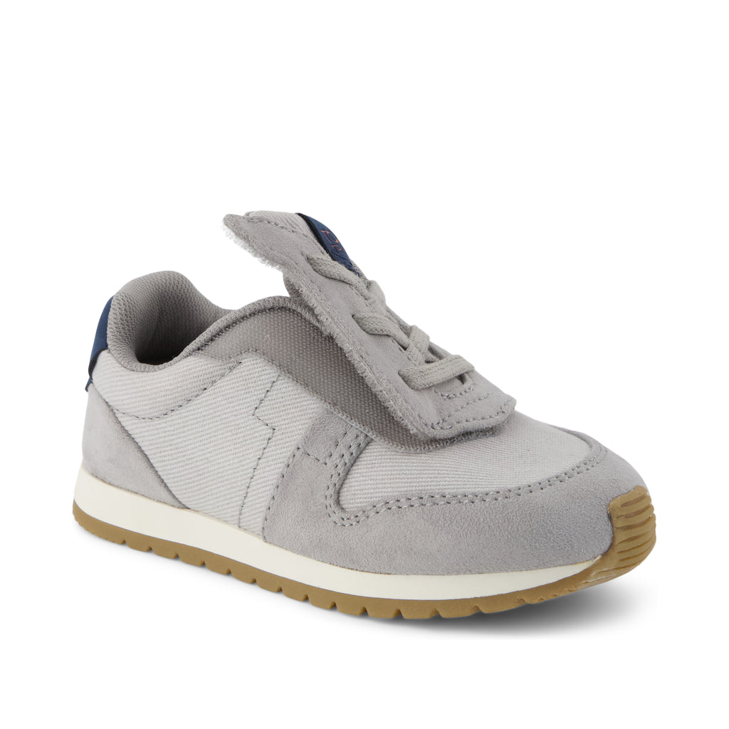 TRVL LITE Retro Runner Toddler Sneaker Water Repellent Grey Vintage Twill