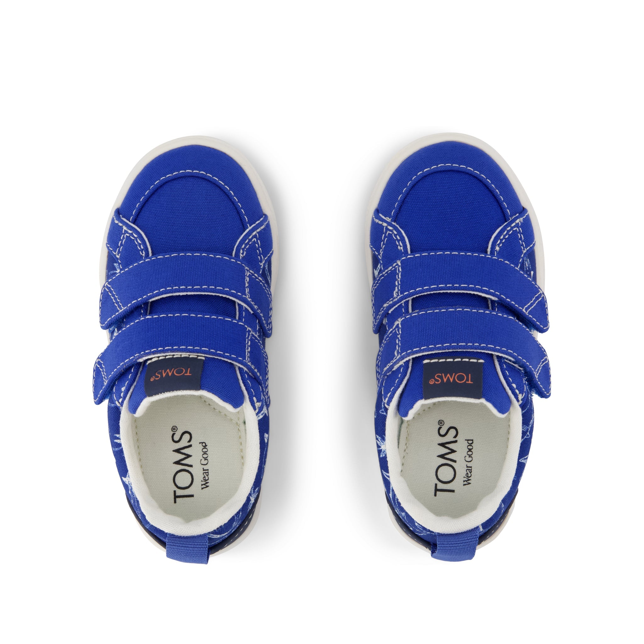Cruz Double Strap Toddler Sneaker - Blue Iris Sharks Top View