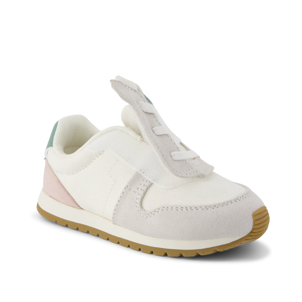 TRVL LITE Retro Runner Toddler Sneaker Water Repellent Multi Egret Vintage Twill