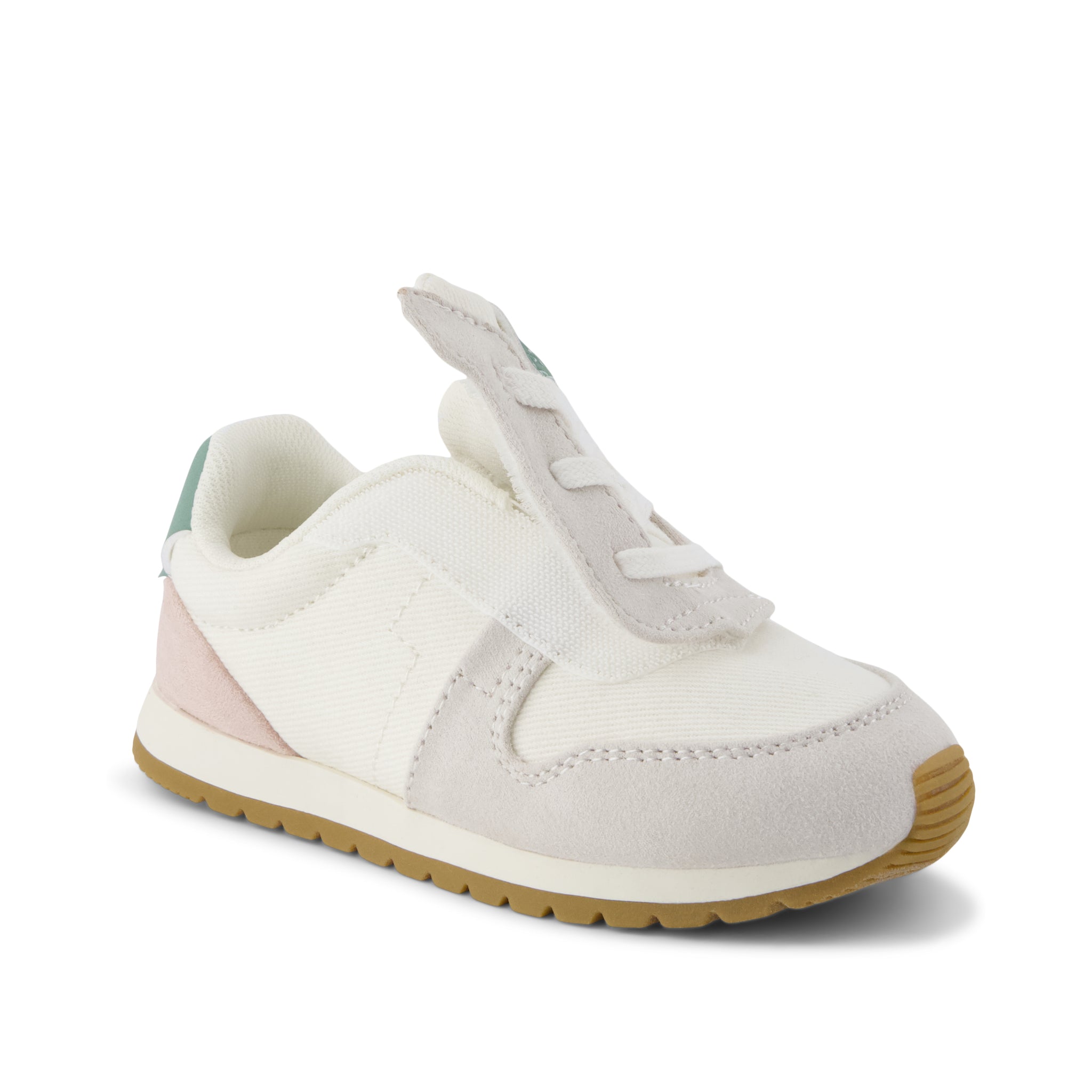 TRVL LITE Retro Runner Toddler Sneaker Water Repellent Multi Egret Vintage Twill
