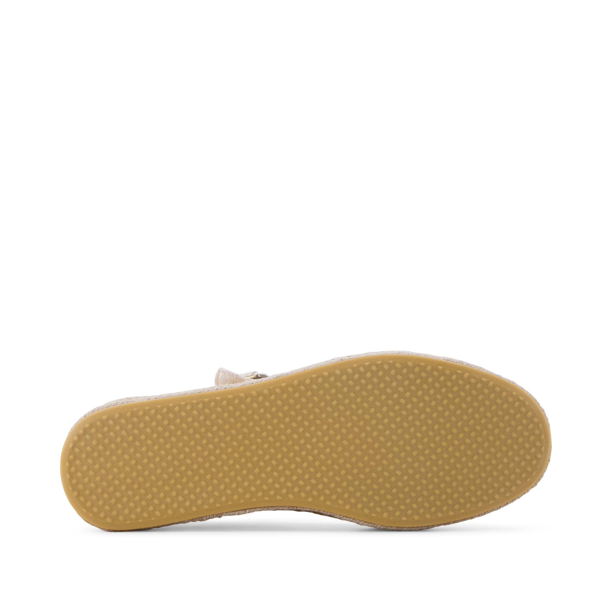 Carolina Mary Jane Espadrille - Undyed Floral Raffia Bottom Sole View
