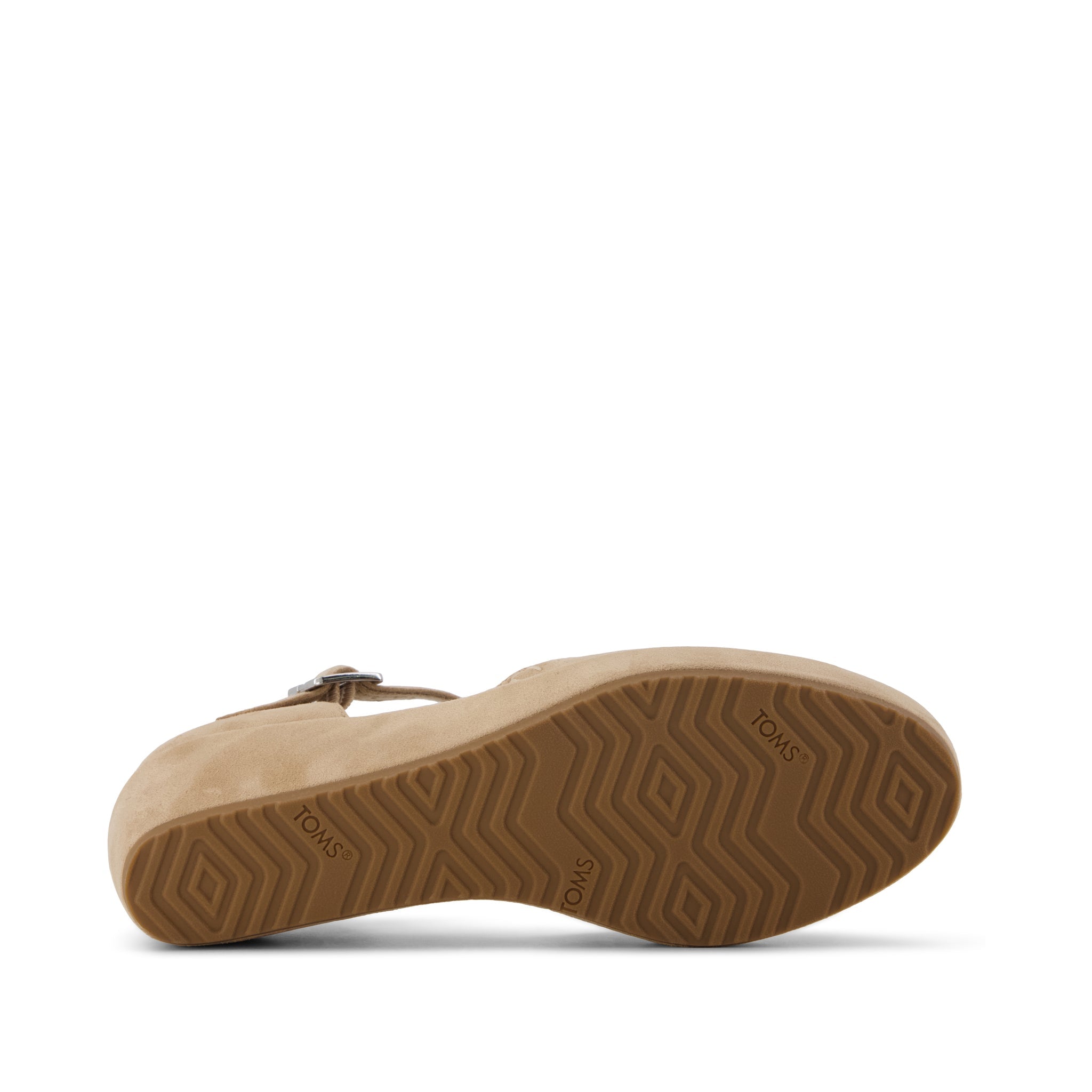Gwyneth Wedge - Taupe Deco Stitch Microsuede Bottom Sole View