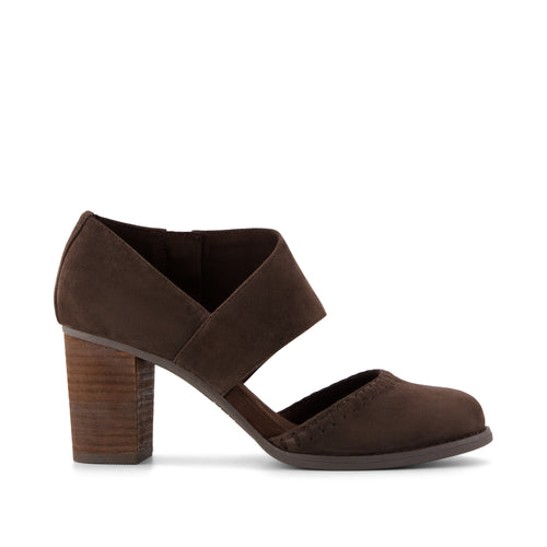 Milan Nova Heel - Chocolate Brown Kid Suede Side View
