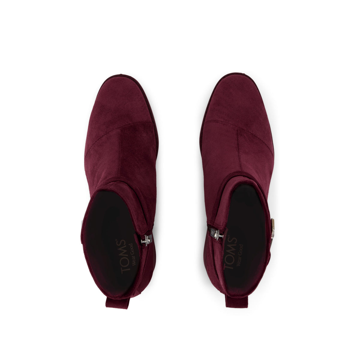 Delilah Buckle Ankle Boot - Dark Burgundy Suede Top View