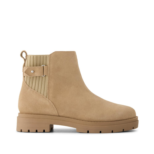 Astrid Boot - Water Repellent Taupe Suede Side View