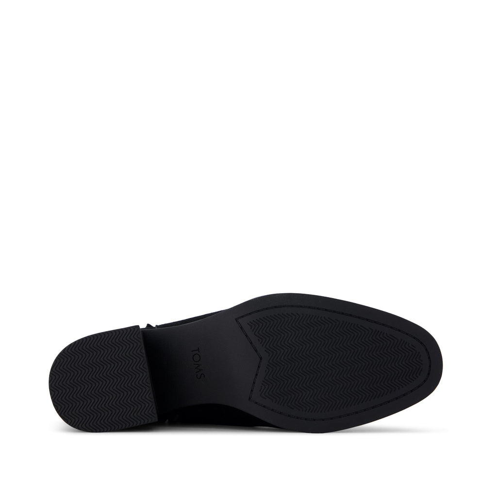 Delilah Buckle Ankle Boot - Black Suede Bottom Sole View