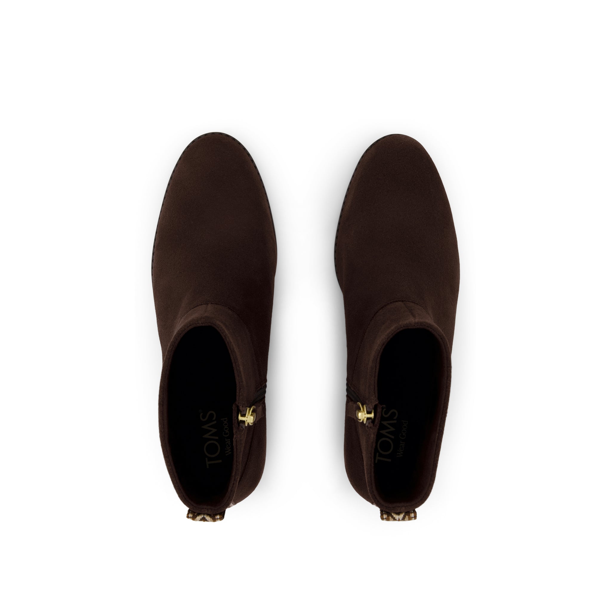 Elia Ankle Boot - Water Resistant Chocolate Brown Suede Top View