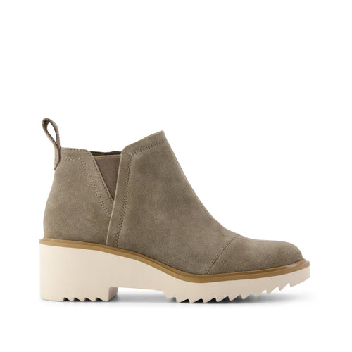 Maude Wedge Boot - Canteen Suede Side View