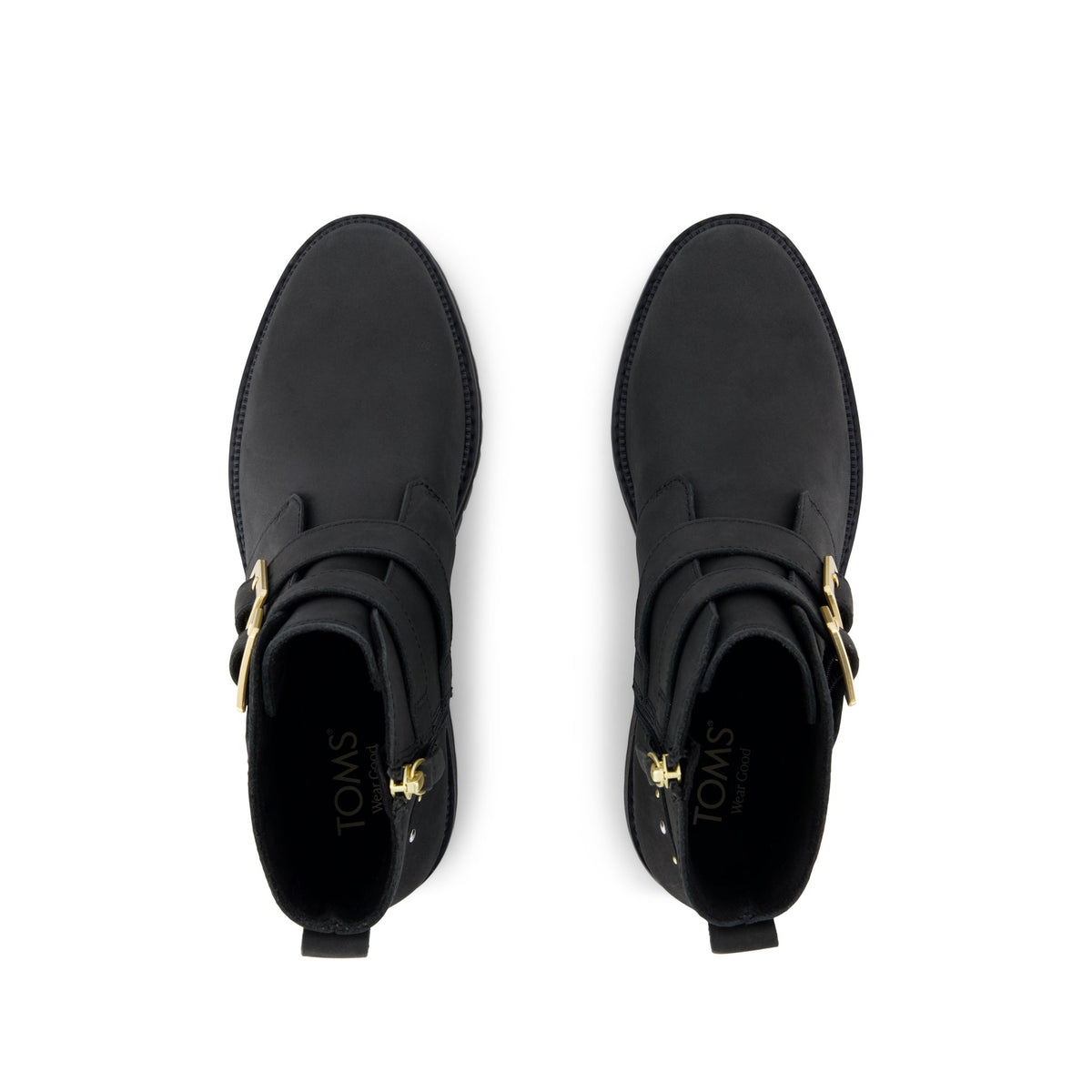 Simone Ankle Boot - Water Resistant Black Nubuck Leather w/ Studs Top View