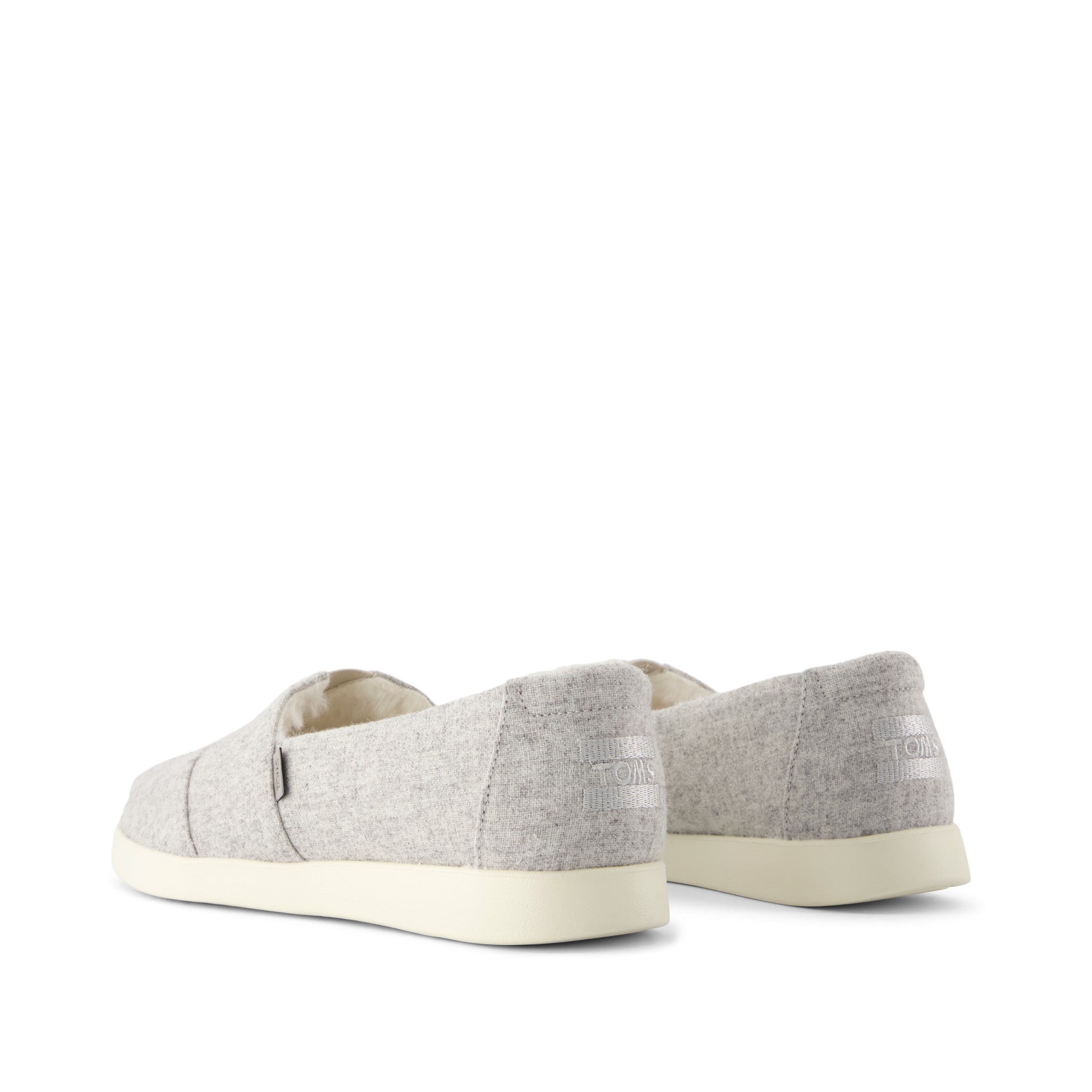 Alpargata Plus - Light Grey Heathered Tweed w/ Faux Fur Back View