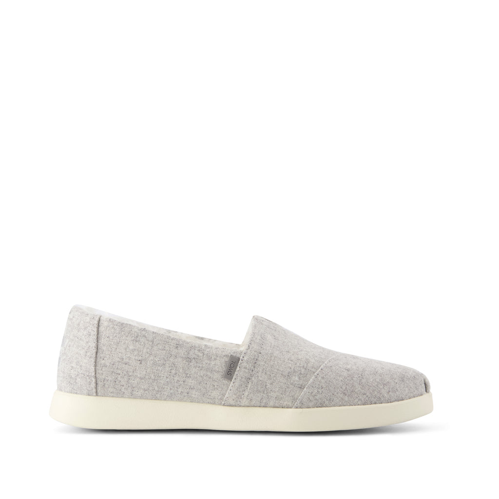 Alpargata Plus - Light Grey Heathered Tweed w/ Faux Fur Side View