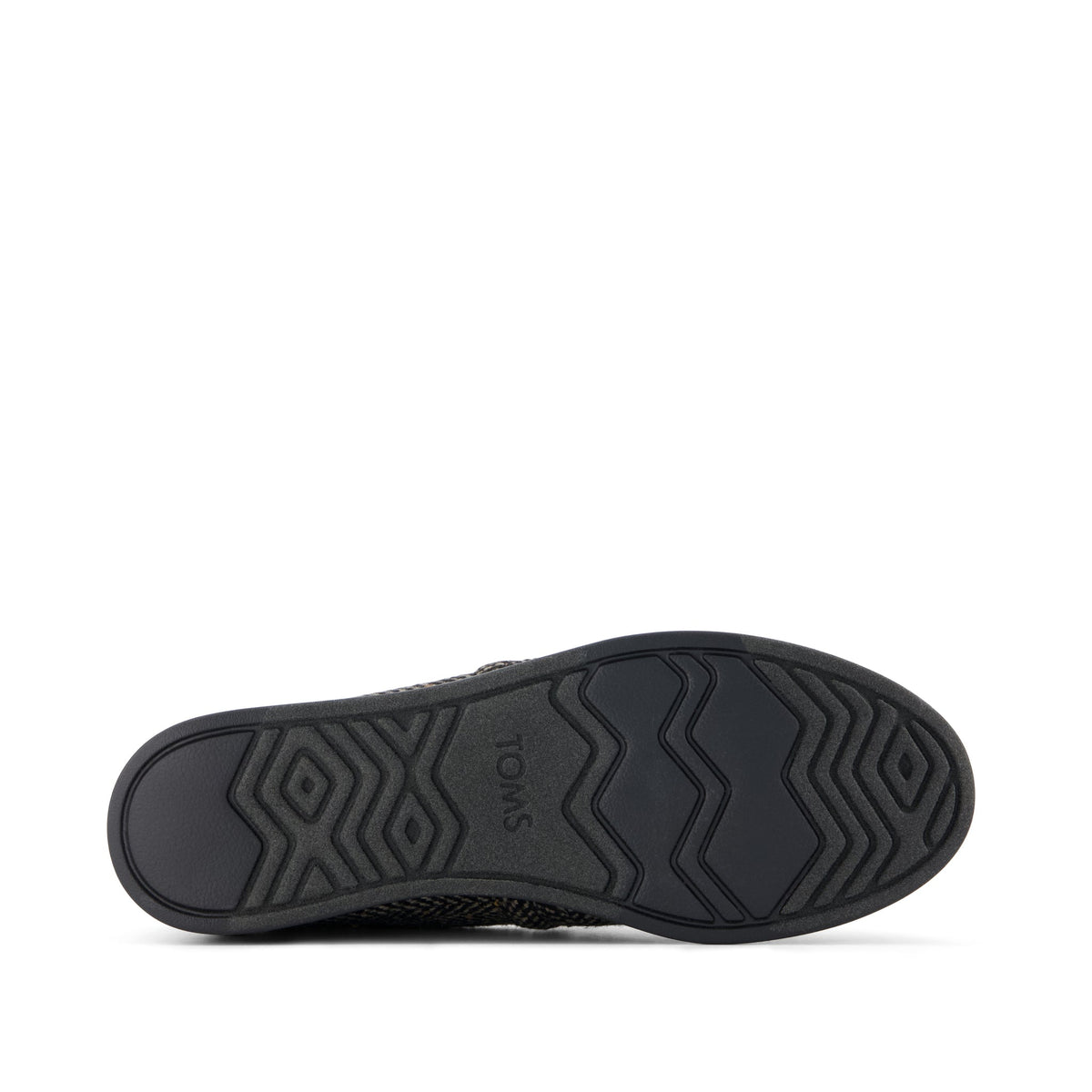 Alpargata Plus - Black Sequin Herringbone w/ Faux Fur Bottom Sole View