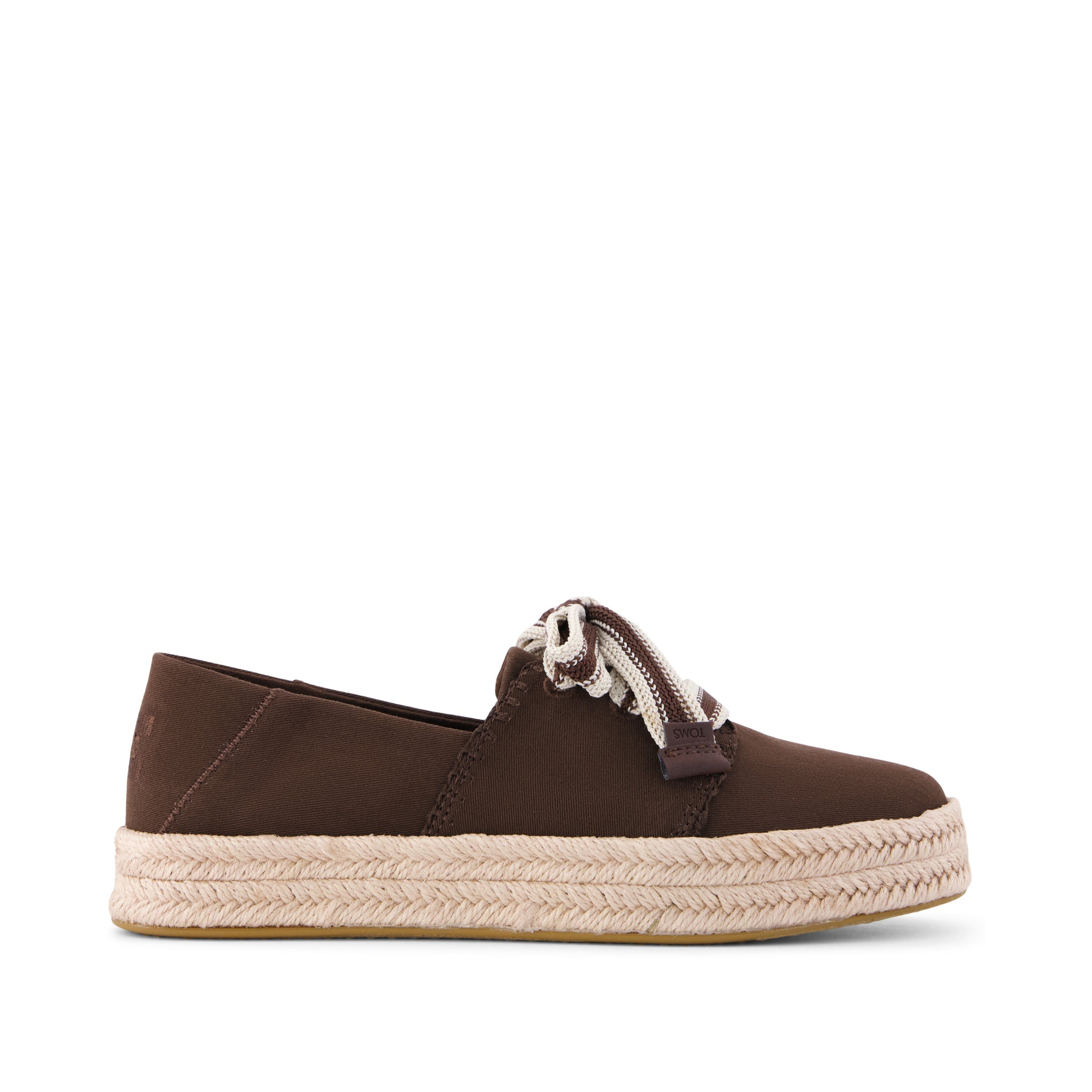 Carolina Lace-Up Espadrille - Hot Cocoa Deco Stitch Side View