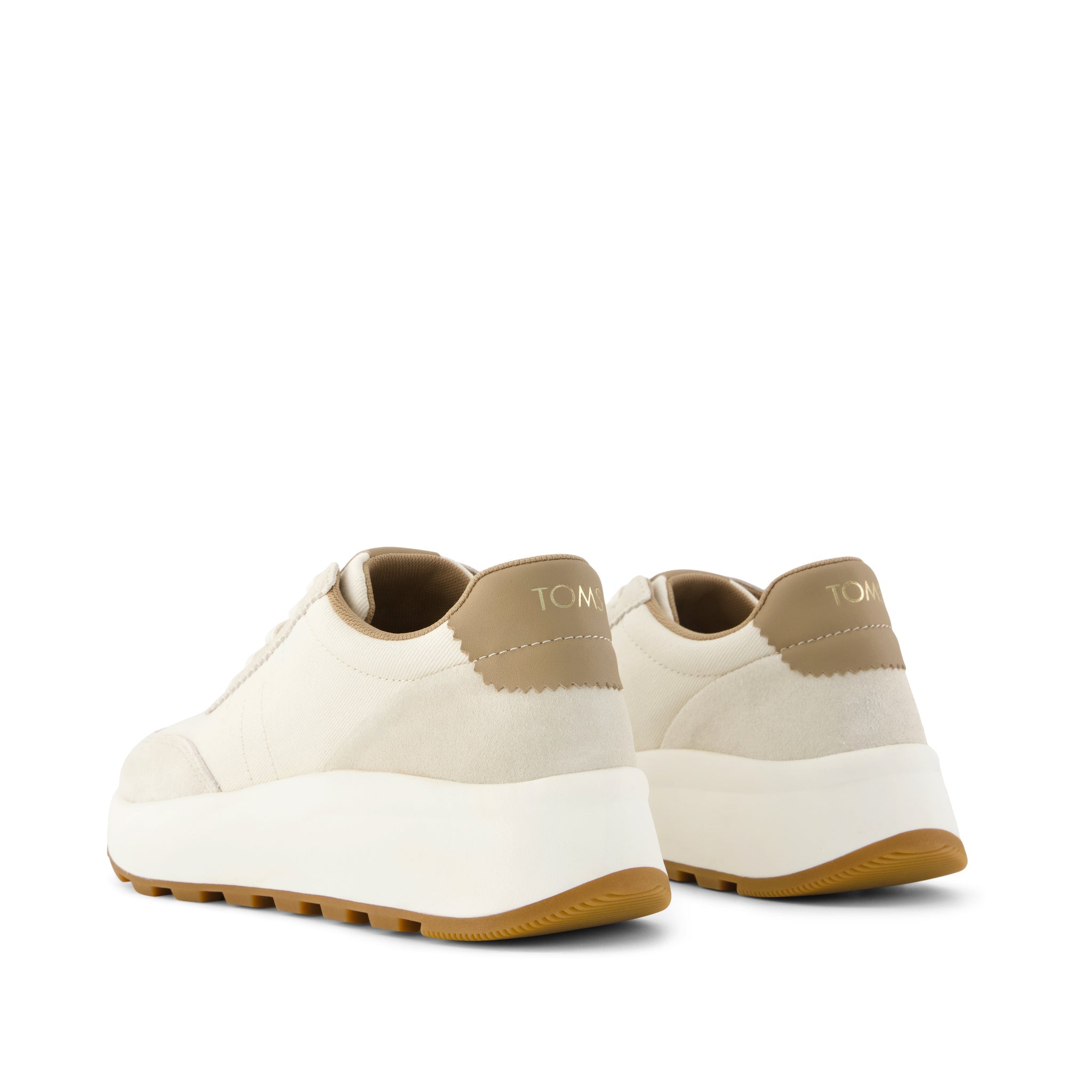TRVL Lite Wedge Sneaker - Water Repellent Light Sand Vintage Twill Back View