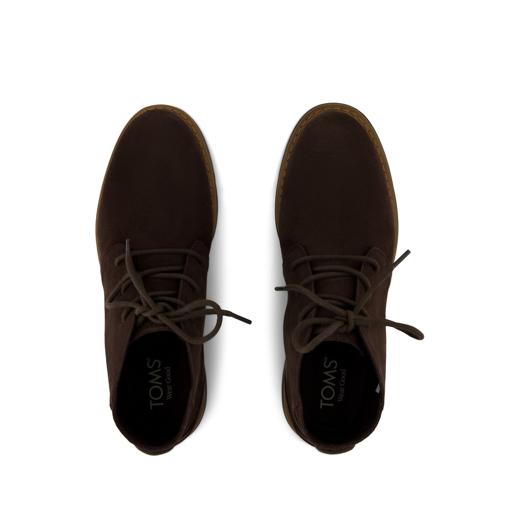Navi Boot - Water Repellent Chocolate Brown Leather Top View