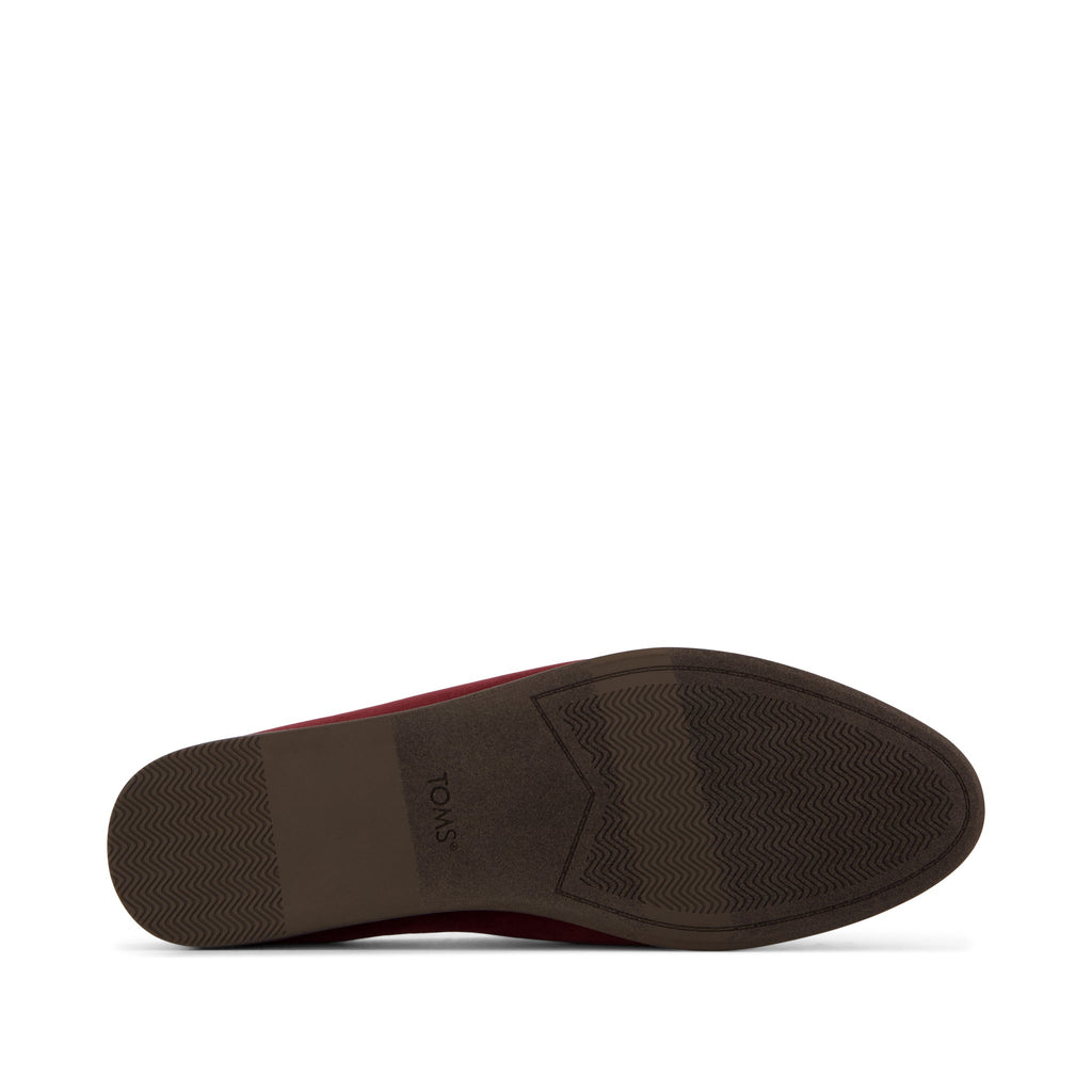 Amelia Mule - Dark Burgundy Premium Velvet Bottom Sole View