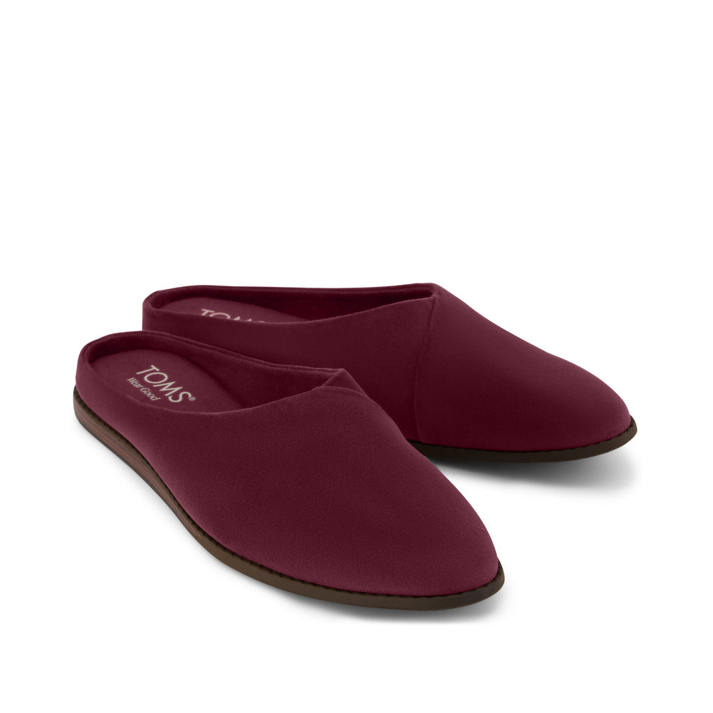 Amelia Mule - Dark Burgundy Premium Velvet Front View