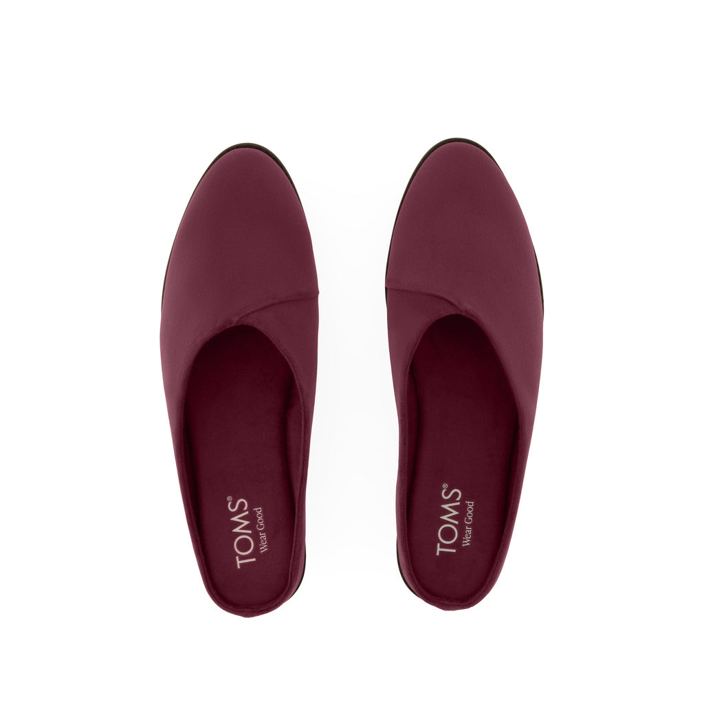Amelia Mule - Dark Burgundy Premium Velvet Top View