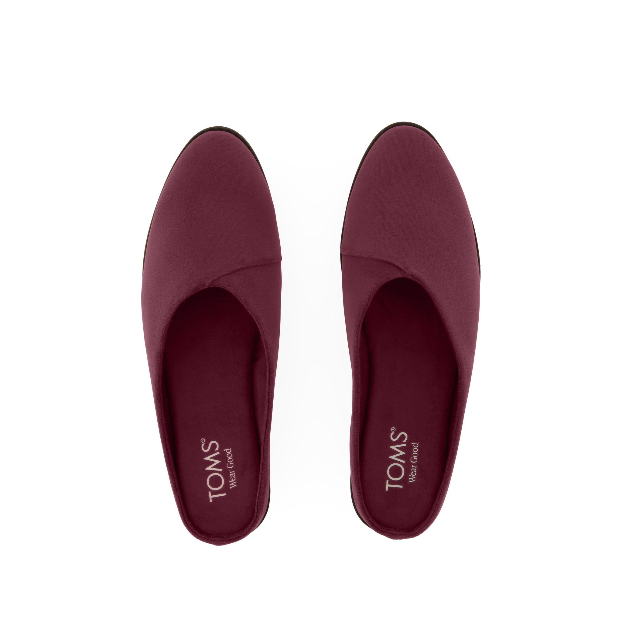 Amelia Mule - Dark Burgundy Premium Velvet Top View