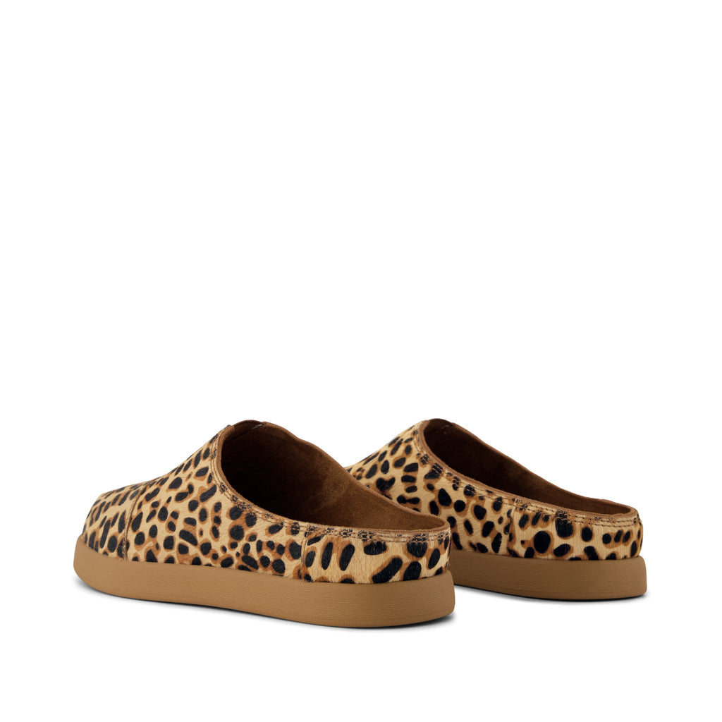 Alpargata Ease Mule - Brown Sugar Leopard Print Hair Leather Back View