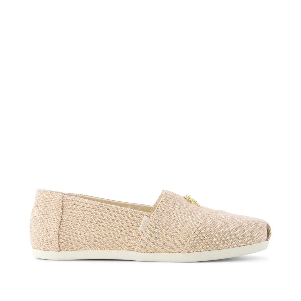 Alpargata Classic - Naural Undyed Heritage Canvas w/ Toms Charm Side View