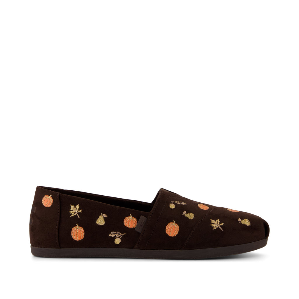 Alpargata Classic - Chocolate Brown w/ Pumpkins Side View