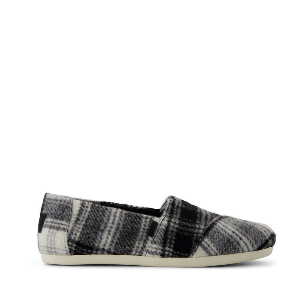 Alpargata Classic - Black Cozy Plaid Side View