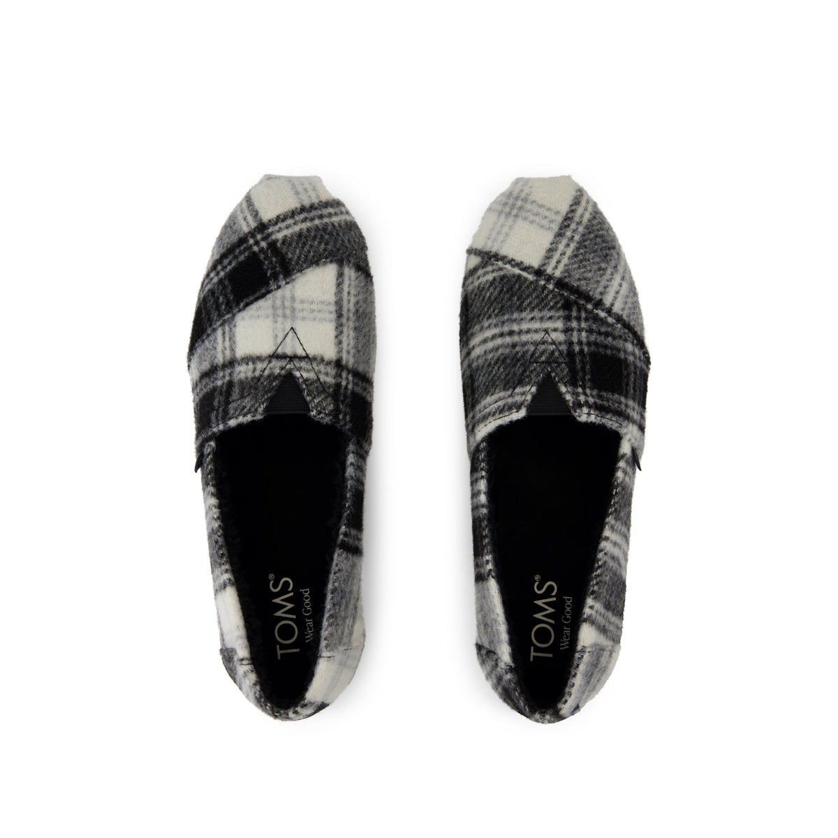 Alpargata Classic - Black Cozy Plaid Top View