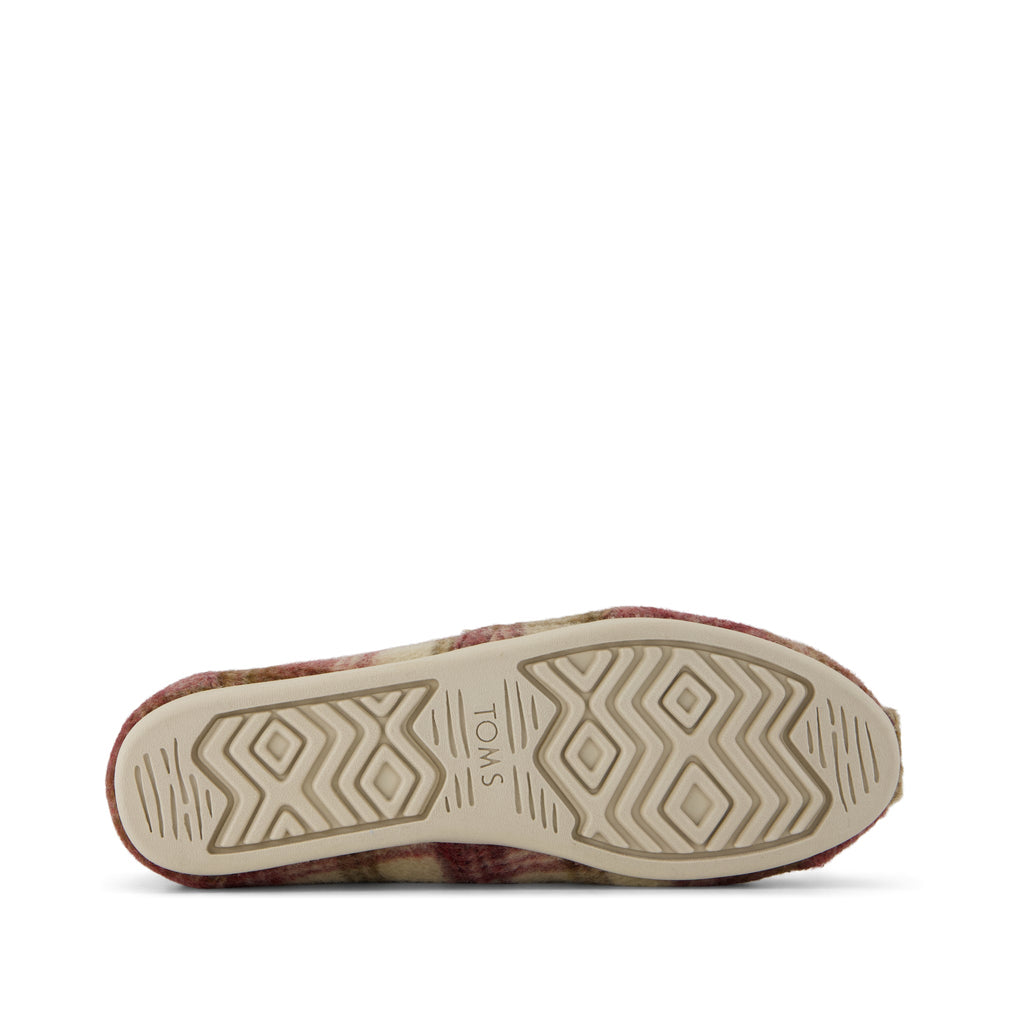 Alpargata Classic - Burgundy Cozy Plaid  Bottom Sole View