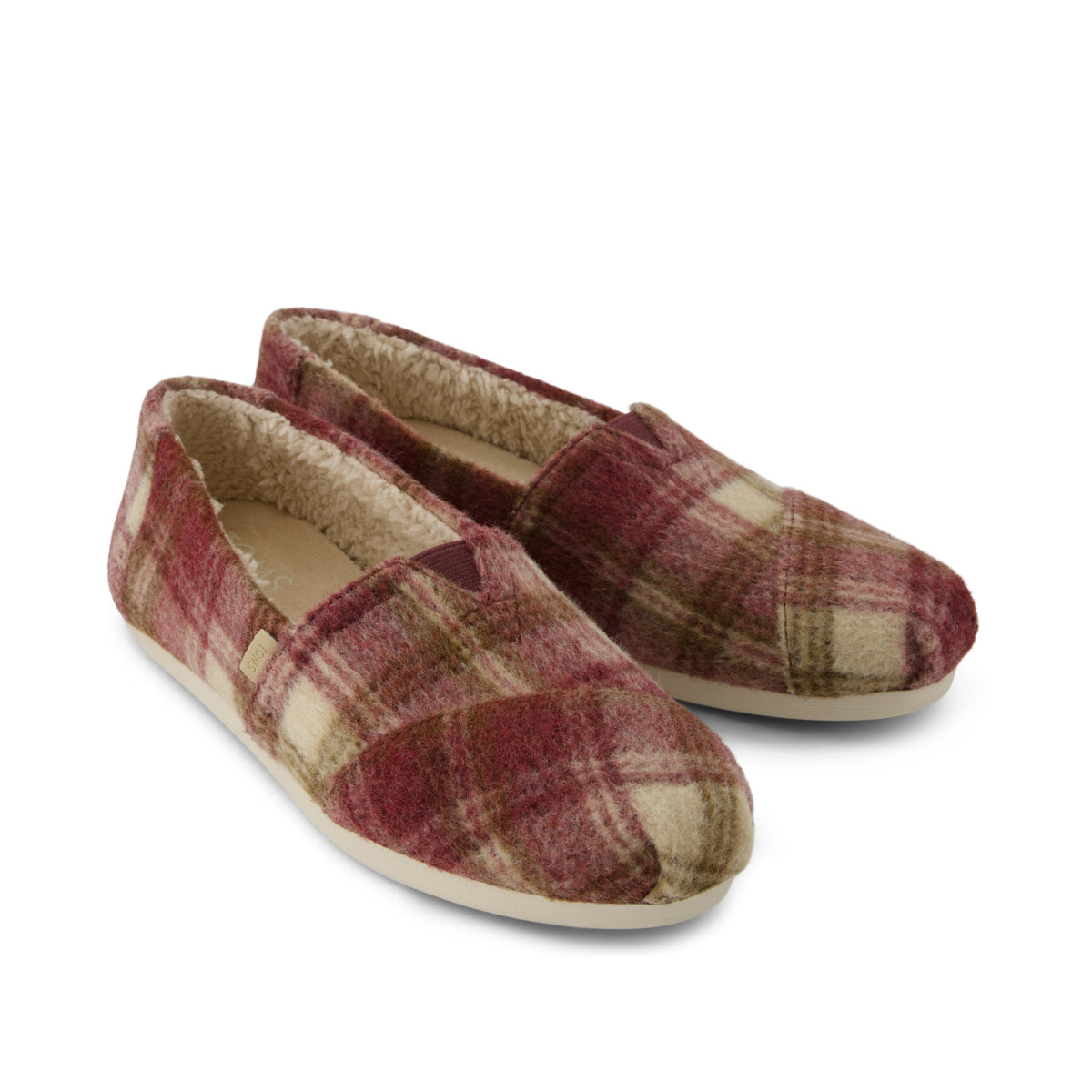 Alpargata Classic - Burgundy Cozy Plaid  Front View