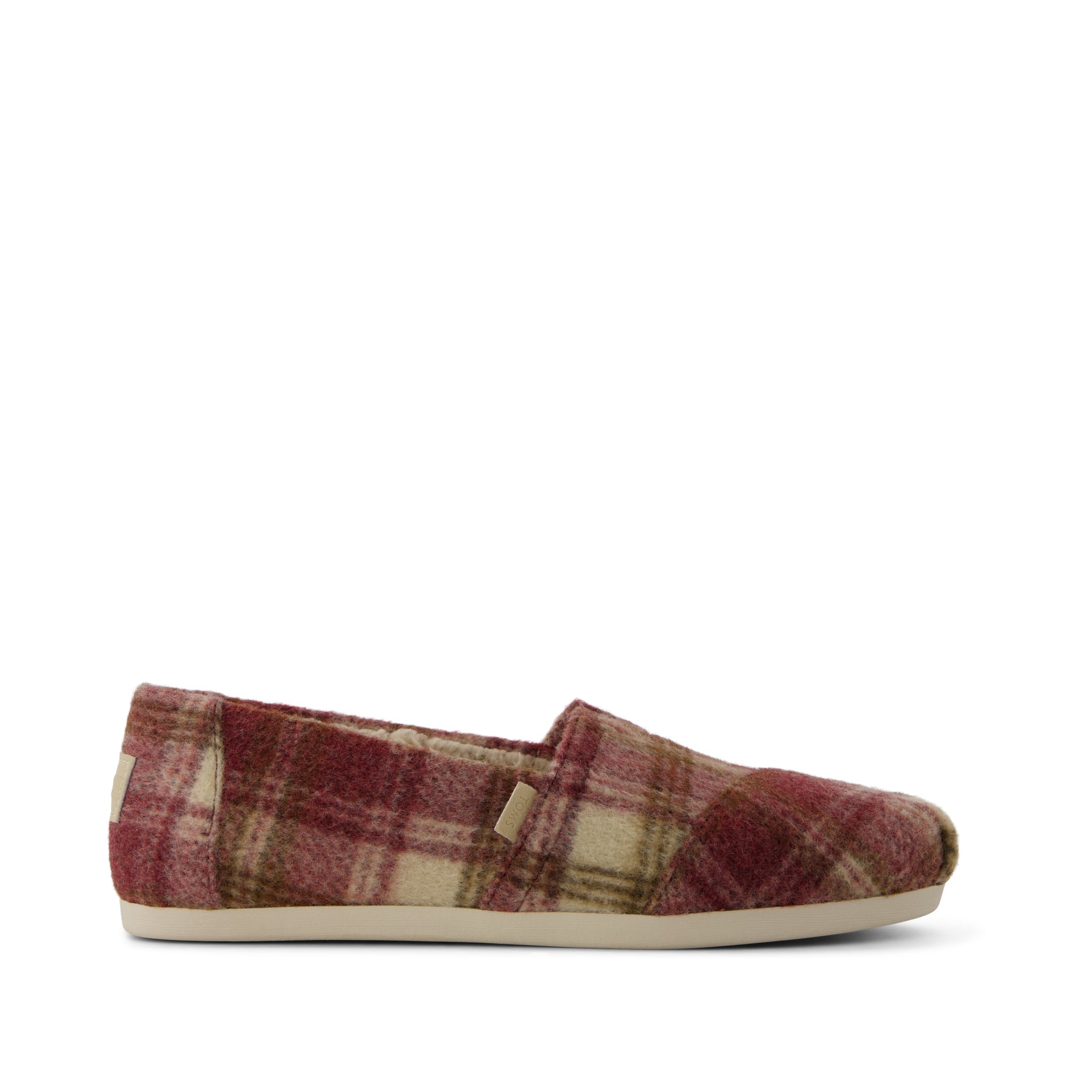 Alpargata Classic - Burgundy Cozy Plaid  Side View