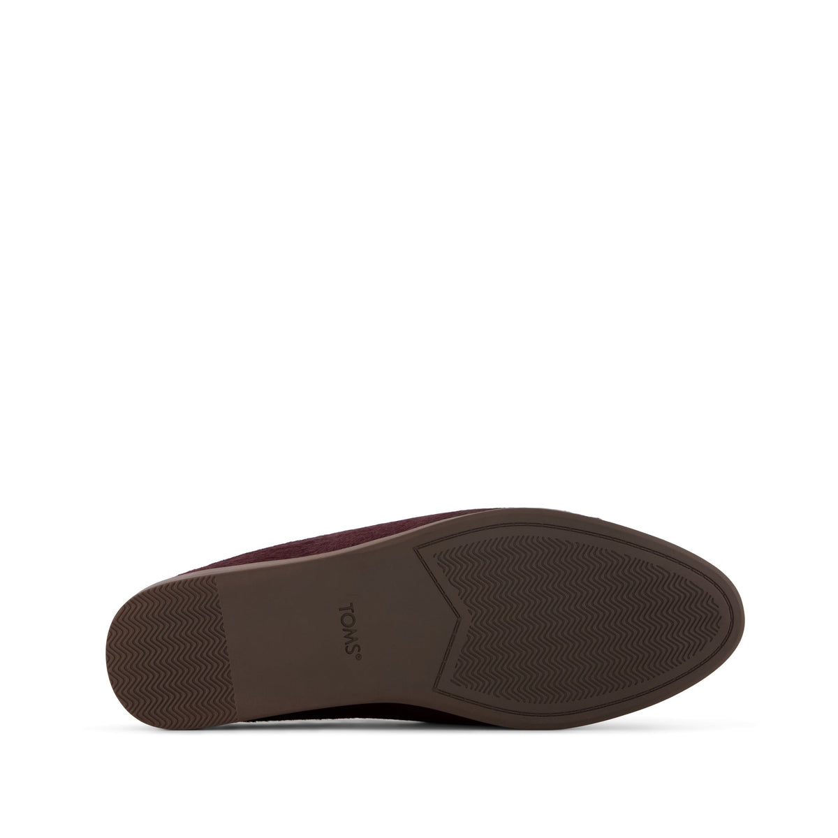 Amelia Mule - Dark Burgundy Hair Leather Bottom Sole View