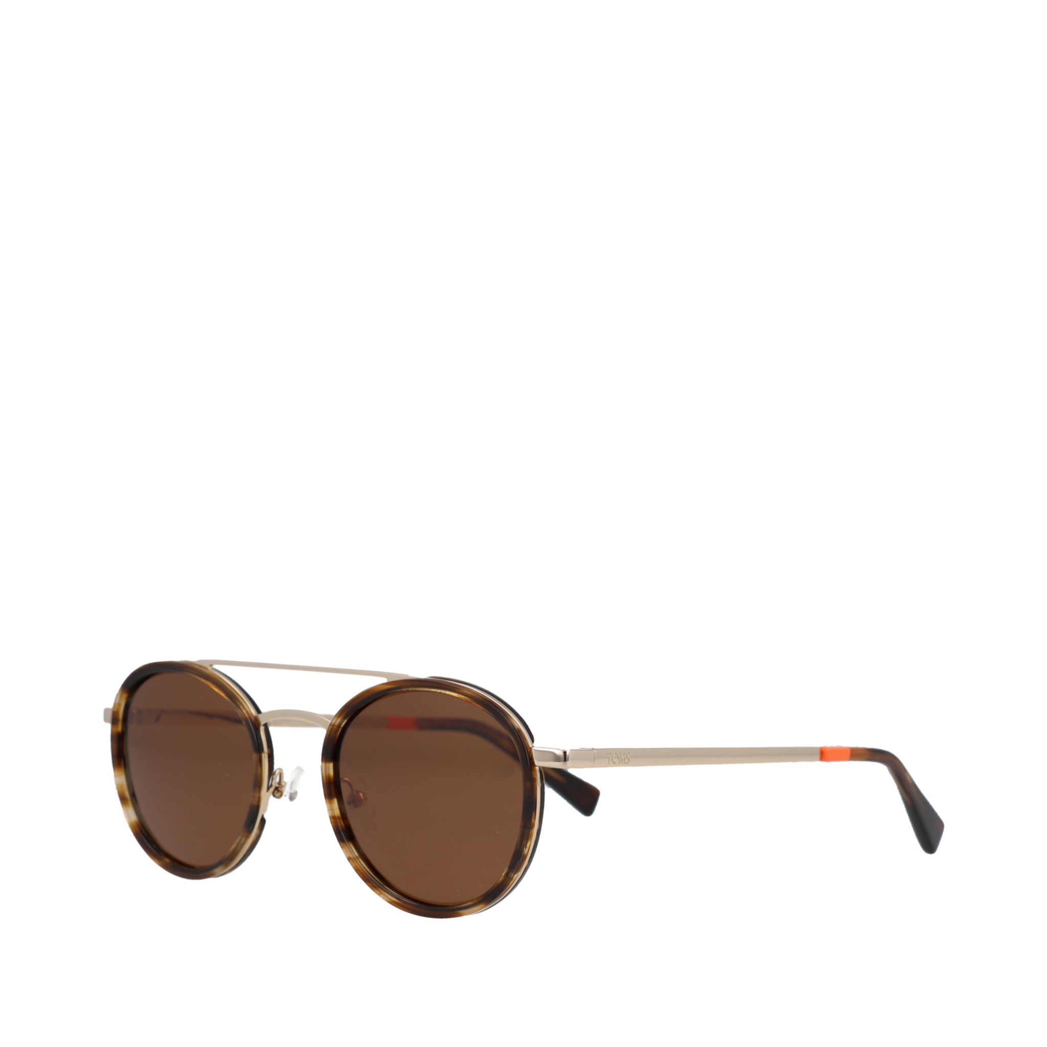 Sol Handcrafted Sunglasses - Gold-Brown Side Angle View