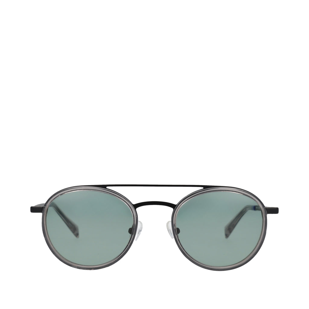 Sol Handcrafted Sunglasses - Silver-Grey Front View