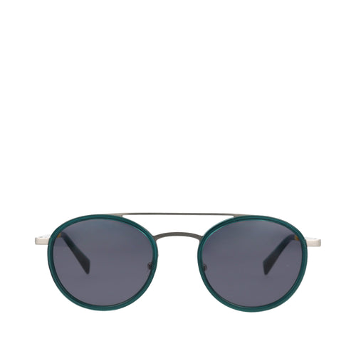 Sol Handcrafted Sunglasses - Ocean Blue-Grey Front View