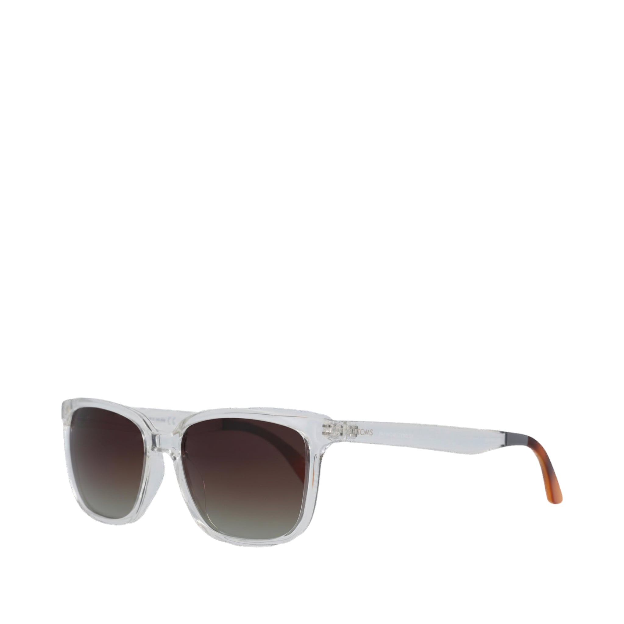 Briar Traveler Sunglasses - Clear-Brown Side Angle View
