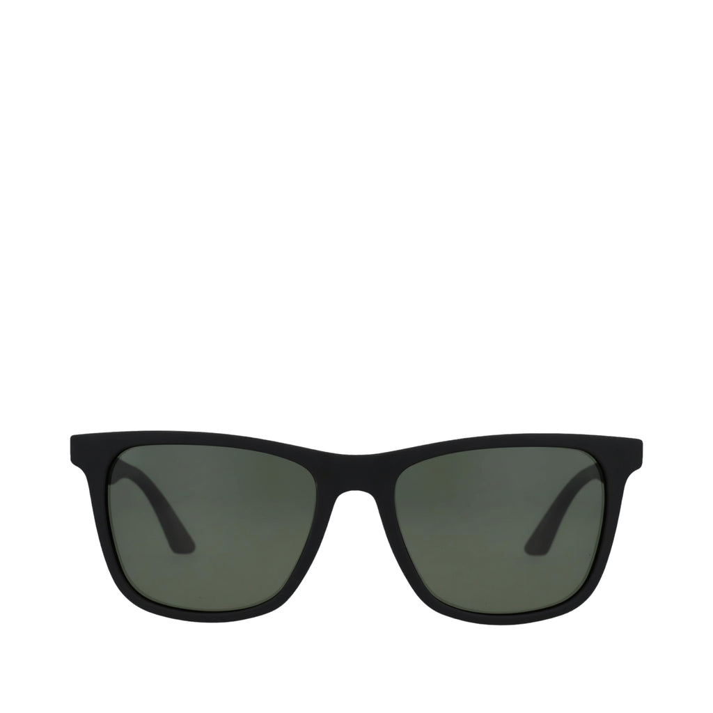 Roman Traveler Sunglasses - Black-Bottle Green Front View